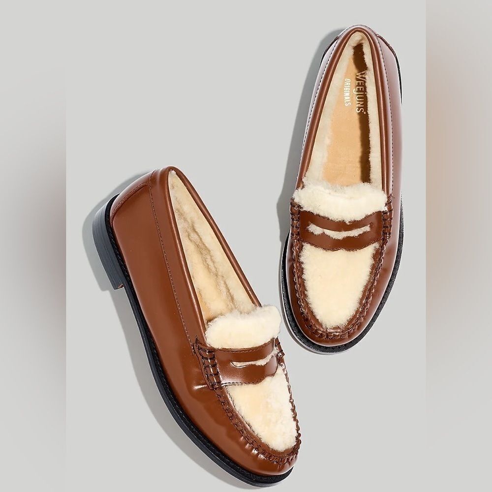 G.H.BASS Whitney Shearling-Lined Penny Loafers Size 9 Sold Out!